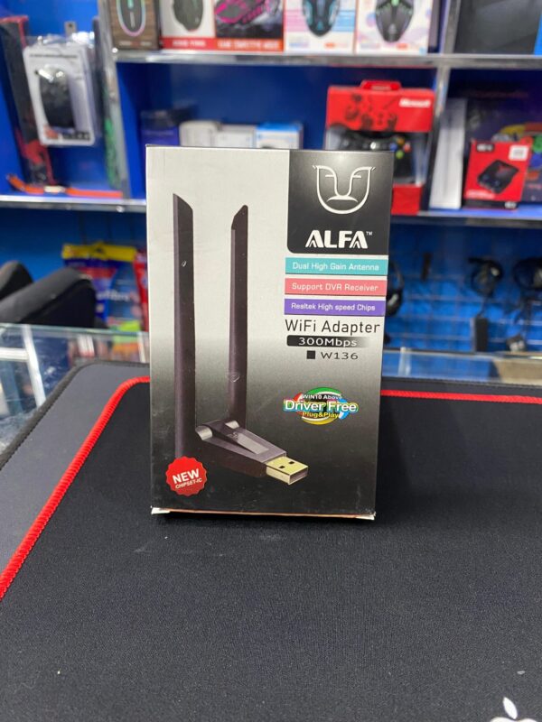 ALFA Dual Antenna Wi-Fi Adapter | USB Wireless Network Adapter | Enhanced Range